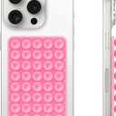 2 x Silicone Suction Cup Phone Case Mount, Hands-Free Strong Grip Holder for Selfies and Videos, Silicon Adhesive Phone Stand Sticky with Higher Suction Power for Cell Phone Pink