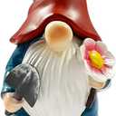 Hide a Key Outside Key Hider Outdoor Gnomes Statues Decor Hidden Key Box for Lawn Yard Hidden Spare Key Holder Lock Box(Red)