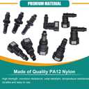 Fuel Line Quick Connect Fittings, 30pcs Fuel Line Repair Kit, 13 Size | Hose Release Connector Straight Elbow SAE 7.89mm 9.49mm 9.89mm 11.8mm