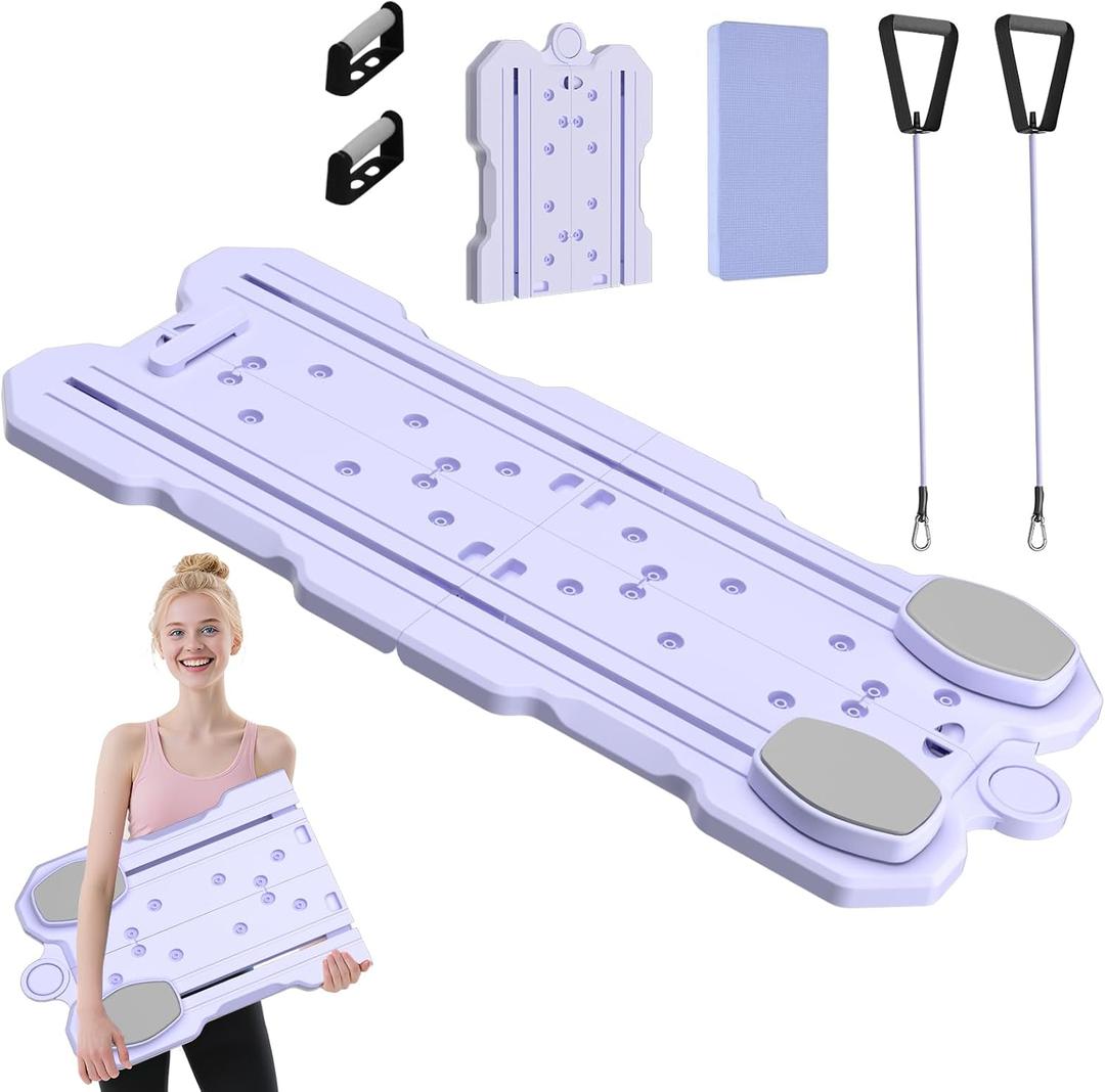 Pilates Board, Foldable Pilates Reformer Sets, Multi-Purpose Pilates Exerciser Set for Home Workout Equipment, Portable Ab Board Trainer Pilates, Pilates Reformer Board for Women