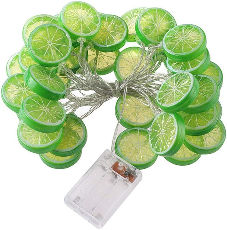 2 x Fruit Lemon String Lights Lime Slice String Light 20 LEDs Battery Powered Fairy String for Wedding Home Birthday, Batteries not Included