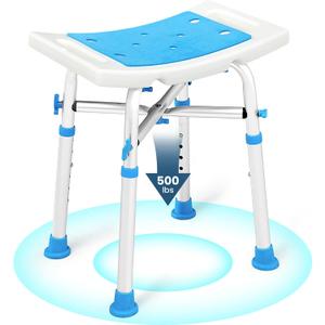 Bariatric Shower Chair 500lbs,Padded Shower Stool for Inside Shower,Shower Bench with 6 Height Adjustable Tube,FSA/HSA Eligible