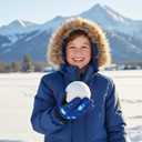 Valentines Day Kids Skiing Gloves,Ski Snow Glove for Boys Children Valentines Winter Snow Gloves 9-15 Years,Waterproof Winter Glove for Cold Weather Outdoor Activities Skiing,Snowboarding (Blue)