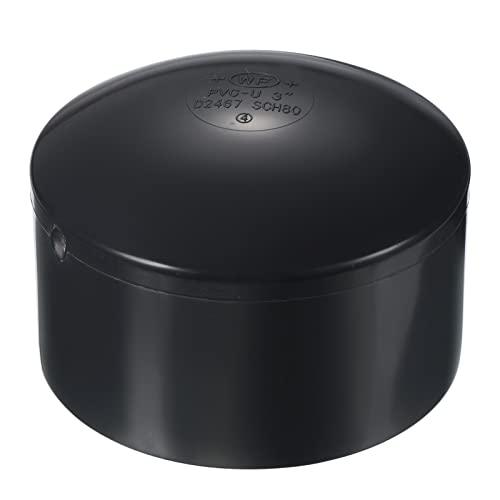 PATIKIL 3" UPVC Pipe End Cap Fitting, Plug Socket Adapter Smooth Finish for Build PVC Furniture DIY Garden Shelf