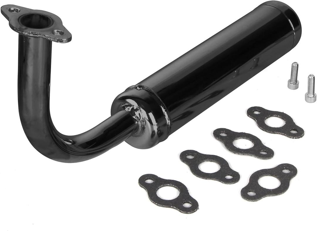 Motorized Bicycle Exhaust, Bicycle Muffler Silence for 49cc 50cc 60cc 66cc 80cc 100cc Motorized Bicycle (Black)