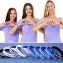 Sasylvia 100 Pcs Suicide Prevention Awareness Silicone Bracelets Suicide Awareness Ribbons Stretch Wristbands Motivational Rubber Bracelet with Inspirational Messages for Men Women, 10 Designs