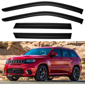 Window Visors Rain Guards Shield for 2011-2021 Jeep Grand Cherokee, Out-Channel Window Vent Wind Deflectors Visors Shades for 11-21 Grand Cherokee (Not for Grand Cherokee L)