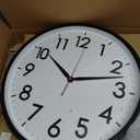 AKCISOT 18 Inch Wall Clock Large Silent Non-Ticking Wall Clocks Battery Operated - Analog Classic Clock Decorative for Living Room, Office, Home, School(Black)