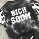 RoseSeek Boy's 2 Piece Vintage Summer Outfits Tie Dye Graphic Tees and Shorts Set Casual Streetwear (Multicolor)