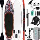 FunWater Inflatable Stand Up Paddle Board with Beginners SUP Accessories | 10'8'' SUP,Anti-Slip EVA Deck,Versatile Yoga/Family Inflatable Paddle Boards for Adults & Youth of All Skill Levels