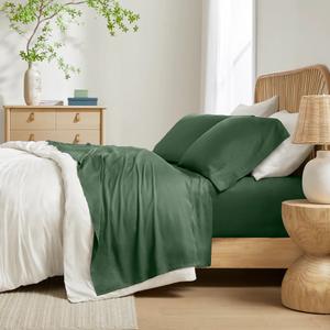 Modavari Home Fashions Bamboo Standard Pillowcases, Pack of 2, Green and Blue Bed Sheet, Everyday Living, Size 66x96"