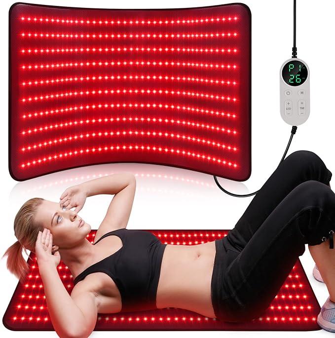 Red Light Therapy Mat for Body, 39’’ x 24’’Large Near Infrared Light Therapy with Timer, 660nm 850nm Home Red Light Therapy Blanket for Back Belly Shoulder Muscle Joint (with Storage Bag)
