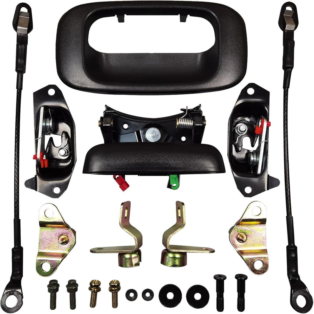 Tailgate Hardware Rebuild Kit for 1999-2006 Chevy Silverado 1500 2500 3500, GMC Sierra, Rear Tail Gate Door Parts Gasket Bezel Lock Bolt Hinge Locking Set Replaces# 15997911 15921948