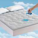 Queen Size Cooling Mattress Pad Waterproof Mattress Topper for Hot Sleepers - Soft Breathable Mattress Cover with 8"-21" Deep Pocket (60×80",Gray)