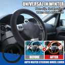 ZJchao Heated Steering Wheel Cover, Steering Wheel Heater, Automotive Hand Warming Protector, Fast Heating Anti Slip Universal Fit for Winter Driving Sedans, Suvs, and Trucks