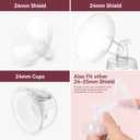 16mm Flange Inserts for 24mm Flange/Shield, Compatible with Momcozy/Medela/MOMMED/Spectra Breast Pumps, Pump Parts Replace (4PCS 16mm)