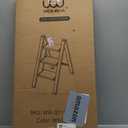 WOA WOA 3 Step Ladder, Foldable Step Stool, Aluminum Lightweight Ladder for Home Kitchen Closet, Anti-Slip Pedals, Ease of Folding, Portable, 300lbs Capacity - White