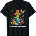 Christian Glow-for Jesus Let Your Light Shine Faith Cross T-Shirt, Black, 3X