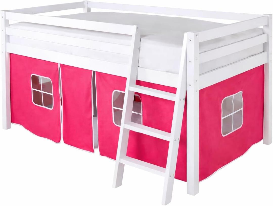 HLS Cabin Tent for Bunk Bed Loft, Pink, Fits Midsleeper bed frames