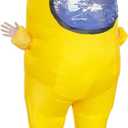 Impostor Inflatable Costume for Adult Funny Halloween Spacesuit Costume Astronaut Figures for Adult Game Fans (Yellow)