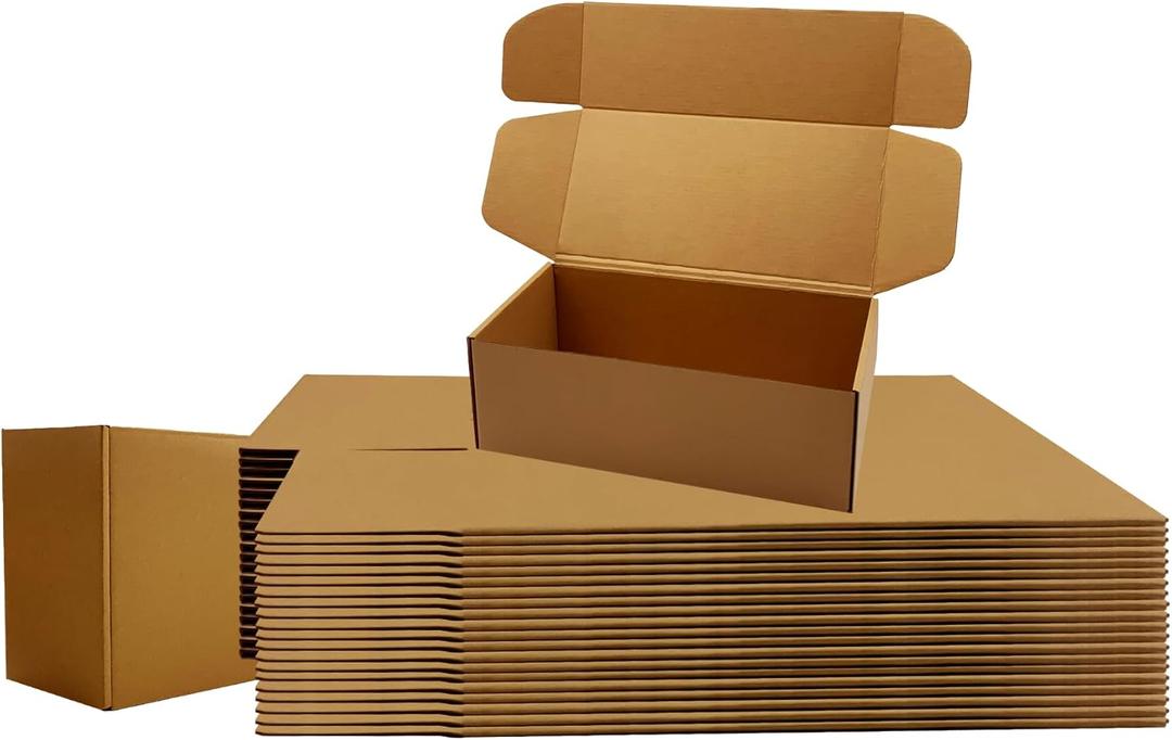 12x6x4 inches Shipping Boxes Bulk 20 Pack Brown, Corrugated Cardboard Box, Mailer Boxes for commerce Packaging and Holidays Gift, Small Giving Boxes for Wrapping Mailing Present