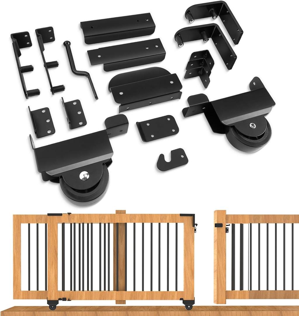 SDSNTE Sliding Gate KitHeavy Duty Sliding Gate Hardware for Smooth, Secure Gate Operation & Easy Installation, Black