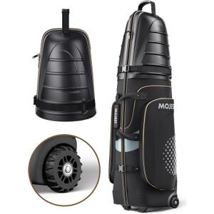 Golf Travel Bags for Airlines with Wheels, Hard Case Top and 1680D Heavy Duty Oxford Protect Golf Clubs, Lightweight and Easy to Maneuver