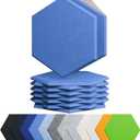 12 Pack Acoustic Panels Self Adhesive Sound Proof Foam, High Density Sound Acoustic Foam Panel, 12X10.23X0.4 Inch Hexagon Wall Panels in Home,Office,Reccording Room,Studio(Sky Blue)
