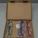 OPULIZE REY Reading Glasses for Women Men, Retro Round Frame with Spring Hinges, Matte Blue, Green, Red +1.00 (Pack of 3)