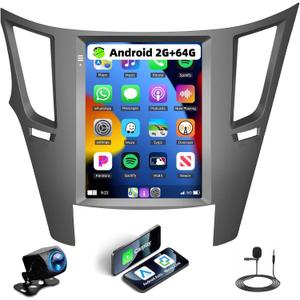 UNITOPSCI 2G+64G Android Car Radio Stereo for Subaru Outback Legacy 2010-2014 CarPlay Android Auto 9.7 Inch Vertical Touchscreen Mirror Link Bluetooth GPS FM/RDS WiFi SWC+ Backup Camera Mic