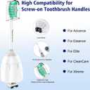 Toptheway Replacement Brush Heads Compatible with Sonicare E-Series Essence Xtreme Elite Advance and CleanCare Screw-On Toothbrush Handles 7022/66, 6 Pack