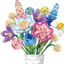 Flower Bouquet Building Block Sets, Artificial Flowers Adult Collection, Unique Home Dcor, Idea Present for Adults and Kids, Valentine's Day Gifts for Girls, Standard Particles 865 PCS (JJ9092)