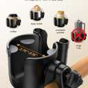 Stroller Cup Holder with Phone Holder - [Upgraded Anti-Slip Grips] [2-in-1] Walker Cup Holder, Wheelchair, Stroller Gifts Accessories, Universal Holder for Uppababy, Doona, Nuna, Jogger, Bugaboo