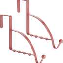 Hotop 2 Pcs Over The Door Hooks Over Door Hanger Sturdy Valet Hooks Mounted Hanging Storage Organizer Rack for Clothes Coats Towels Hats Scarves Purses(Rose Gold)