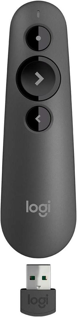 Logitech Wireless Presenter R500s, PowerPoint Clicker with Laser Pointer, Wireless Presentation Clicker Remote