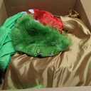 Messon 4FT Christmas Inflatable Outdoor Decorations Green Big Monster Broke in from Window with Wreath, Build-in 5 LED Lights, Christma Blow Up Decoration for Indoor Outside Window Door