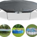 14 Ft Trampoline Cover 8-16 Ft Trampoline Winter Cover, Easy to Install Trampoline Protective Cover, Waterproof Trampoline Covers, Anti-UV, Snow, Dust-Proof Trampoline Weather Cover Blue (Black)