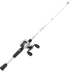 Quantum Accurist Baitcast Reel and Fishing Rod Combo, 7-Foot 1-Piece IM7 Graphite Fishing Pole with ComfortGrip Rod Handle, Size 100 Reel, Right-Hand Retrieve, Continuous Anti-Reverse Clutch, White