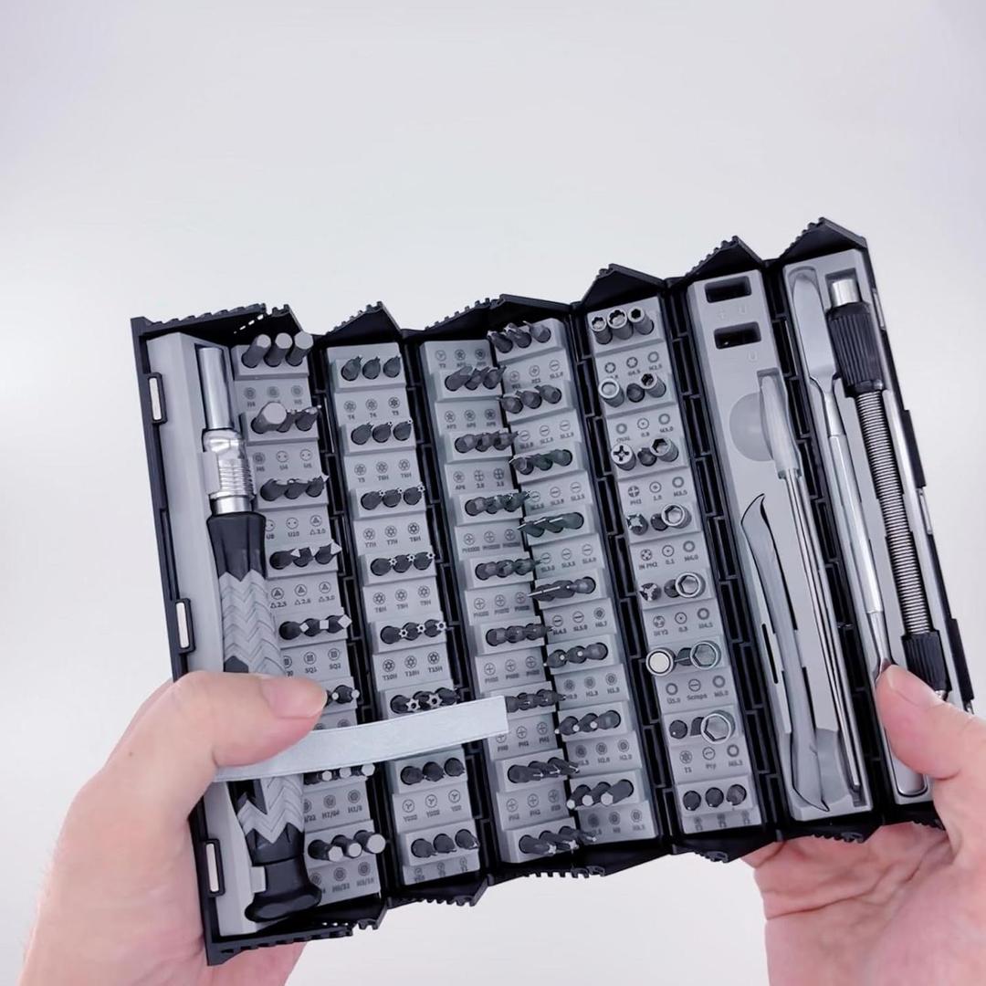 Precision Mini Screwdriver Set Magnetic 126-in-1 Repair Tool Kit with Torx Phillips Triwing Pentalobe Bits for iPhone MacBook Laptop PC Tablet Watch Eyeglasses Electronics