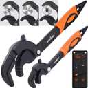 HORUSDY Heavy Duty Pipe Wrench Set, 10 and 15 Self-Adjusting Pipe Wrenches for Plumbing and HVAC, 2-Piece Pipe Vise Tool Kit for Standard and Irregular Nuts, Pipes, Fixtures  Pipe Wrench Set