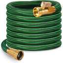 Garden Hose 25 ft NON-EXPANDABLE Water Hose, Flexible & Lightweight Kink Resistant Hybrid Hose, Leak-Proof Heavy Duty, Super Durable Fabric with 3/4" Solid Brass Connectors