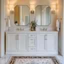 ANDY STAR Chrome Bathroom Mirror, 22x30 Inch Polished Chrome Rectangle Mirror, Scalloped Bathroom Mirror with Stainless Steel Metal Frame, Ideal for Bathroom, Living Room