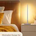 EDISHINE Upgraded LED Table Lamp, Stepless Dimmable Bedside Lamp with 3 Color Temperature, Modern Nightstand Lamp, Desk Lamp for Bedroom, Living Room, Corner, Gift, Metal Finish, Silver, 6W