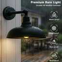 17" Outdoor Gooseneck Barn Light, Matte Black Industrial Wall Mount, Rust and Weatherproof, Vintage Farmhouse Style for Porch, Garden or Garage - 2 Pack