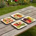 Charity Leaf Compostable 10" Square Palm Leaf Dinner Plates (50-pack) | Premium, 100% Natural, Disposable, Heavy Duty | Perfect for Parties, Weddings & Catering Events