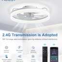 Ceiling Fans with Lights and Remote, 20" Modern Low Profile Ceiling Fan with Light, Stepless Color Temperature Change and 6 Speeds, Flush Mount Ceiling Fans for Bedroom, Kids Room.White
