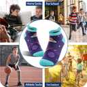 Kids Boys Ankle Socks No Show Low Cut Funny Cute Cartoon Novelty Cotton Socks 6 Pairs (5-8 Years, Space)