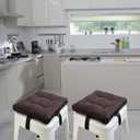 HFCNMY Bar Stool Cushions Square, 2 Pack Thick Square Seat Cushion Bar Stool Covers Kitchen Dining Chair Pads Padding with Ties Removable 12 in Coffee