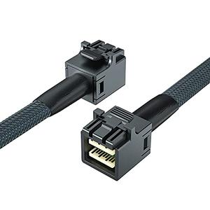 10Gtek SFF-8643 to SFF-8643 12G Internal Mini SAS HD Cable, with Sideband, for NVMe Backplane/RAID Controller, 100-Ohm, Straight to Straight, 0.3-m(0.9ft)