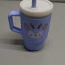 Infantino My 1st Tumbler, 9 Oz. Silicone Sippy Cup with Straw & Handle, Spill-Resistant Baby Cup for On-the-Go, BPA-Free Transition Bottle, Blue Reindeer